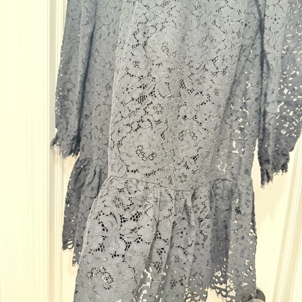 J. Crew Charcoal Lace Long Sleeve Dress - Picture 3 of 12